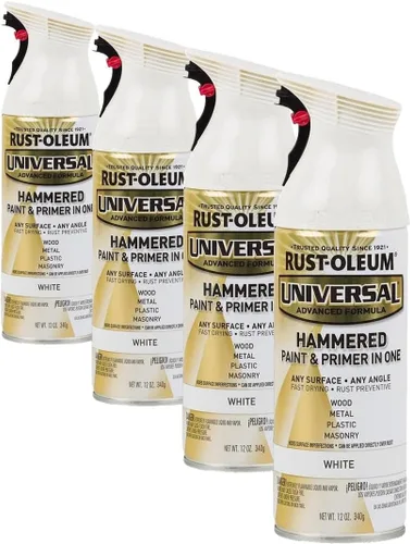 Vista 143 de Rust-Oleum 267298-6PK Pintura en aerosol martillada universal para todas las superficies, 12 onzas, blanco, paquete de 6