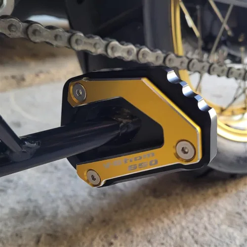 Vista 2 de Kickstand Foot Side Stand Extension Plate CNC for Suzuki DL650 for V-Strom 650 XT 650XT for Vstrom650 2012 2020 2021 2022 (Color : Black)