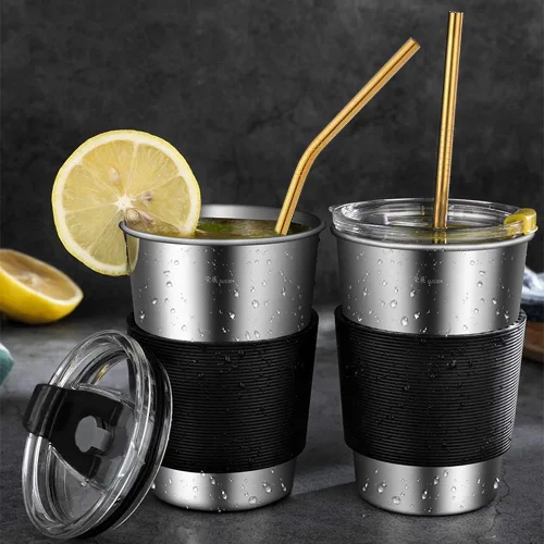 Vista 30 de Hiware Paquete de 12 pajitas de acero inoxidable negras reutilizables con estuche, pajitas de metal para vasos de 30 onzas y 20 onzas, aptos