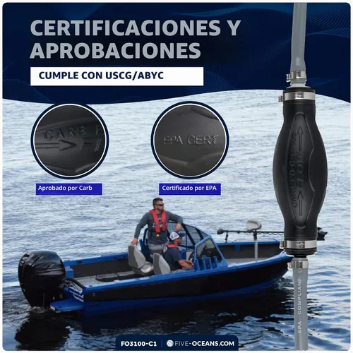 Vista 6 de Five Oceans Conjunto de línea de combustible para barco marino con kit de bombilla de imprimación, compatible con OMC/Johnson/Evinrude, 3/8 pulgadas
