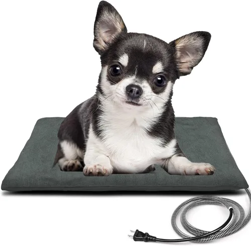 Almohadilla térmica para mascotas al aire libre para gatos y perros, tapete calefactable para gato y perro con temperatura automática, almohadilla