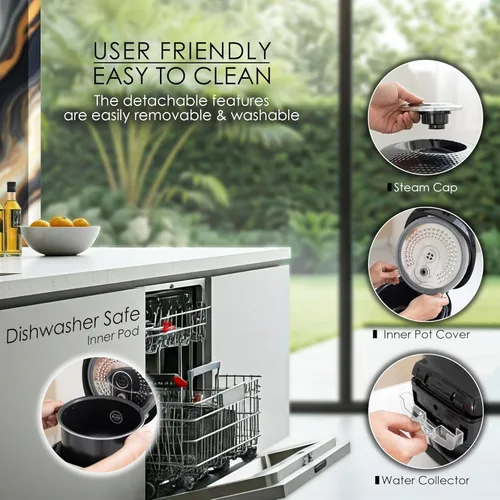 Vista 6 de MAGiC COM Arrocera digital multifuncional para 10 tazas sin cocinar (20 tazas cocidas), olla eléctrica programable 15 en 1 para arroz y granos