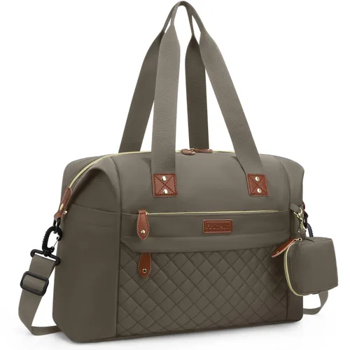 Vista 13 de Pritent Bolsa de Pañales Tote - Bolsas de Pañales para Bebé con Estuche para Chupete, Correas para el Hombro, Clips para Cochecito, Bolsa Grande