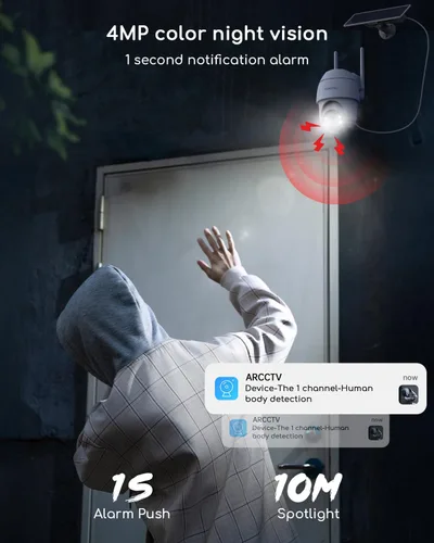 Vista 9 de COOAU 2.5K/4MP Solar Security Cameras Wireless Outdoor, 64GB Local Storage