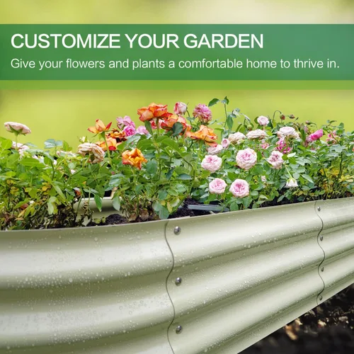 Vista 35 de GARDMAX 2x2x1FT Galvanized Round Raised Garden Bed Kit, Metal Planter Boxes Outdoor with Easy Assembly, Large Garden Bed for Vegetables, Fruits