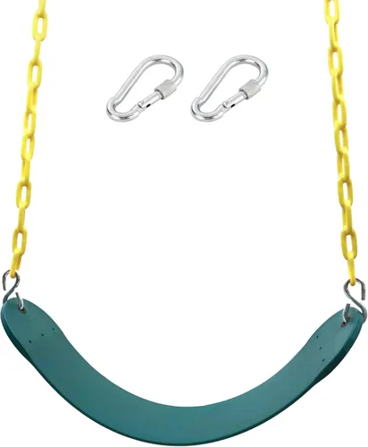 Take Me Away Asiento de columpio resistente con cadena de 66 pulgadas recubierta de plástico, accesorios de repuesto para juego de columpio al aire