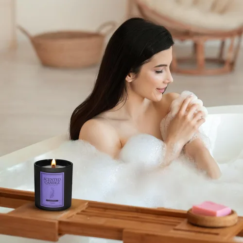 Vista 4 de Velas perfumadas 100% cera de soja para el hogar: velas de soja con mecha de madera de 8 onzas, regalo para hombres y mujeres, velas de aromaterapia