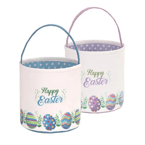 Vista 17 de LessMo - Canasta de conejito para huevos de Pascua, color azul, bonita, personalizable, de lona y algodón, canasta para búsqueda de huevos de Pascua
