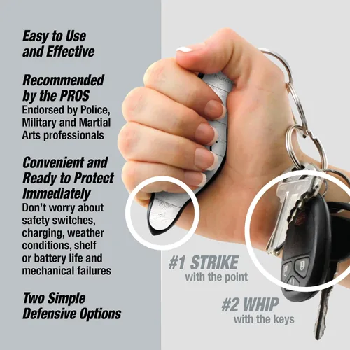 Vista 2 de MUNIO Self Defense Keychain Stylish, Portable Safety Tool for Women & Men Non-Lethal, TSA Approved, Made in USA