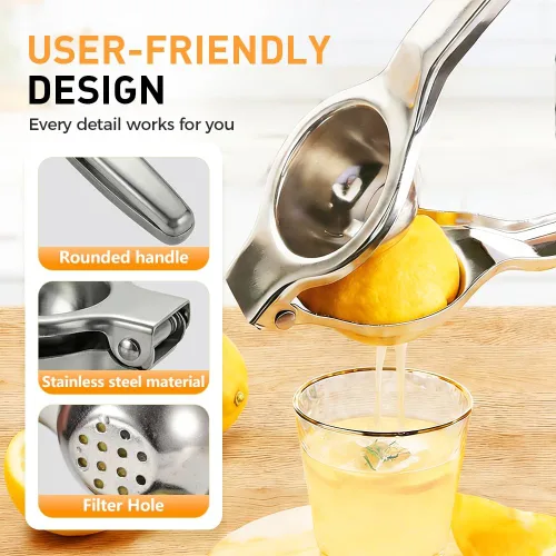 Vista 4 de Lemon Squeezer Stainless Steel Citrus Juicer, 2026 New Handheld Juicer for Home Use – Non-Slip Manual Citrus Juicer for Lemons, Oranges, and 1PC