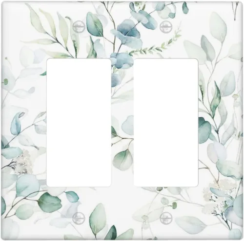 Vista 158 de Cubierta decorativa para interruptor, placa de interruptor de luz de 2 bandas, 1 placa de interruptor de luz dúplex de palanca, placas de pared GFCI