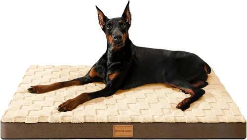 Vista 39 de Patas Lague Cama ortopédica para perro tamaño mediano 76cmX51cm, cama impermeable de espuma de celdilla de huevo suave y cálida para mascotas