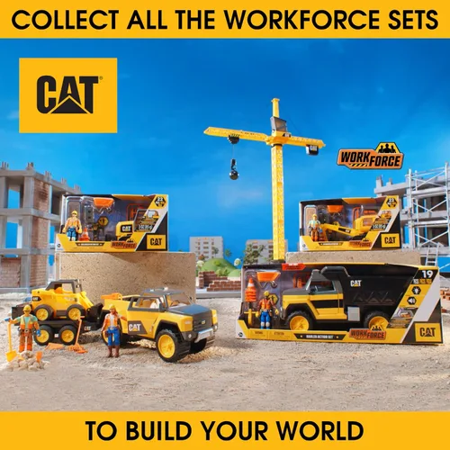 Vista 5 de Cat Workforce Bulldozer - Juego de acción de 23 piezas de construcción con figura articulada de 4 pulgadas, compuesto y moldes que no se secan