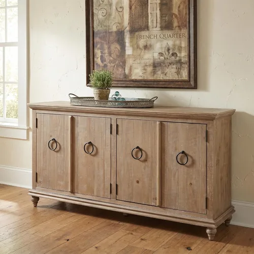 Vista 5 de Martin Svensson Home Garden District - Soporte de TV de madera maciza de 65 marrón (Driftwood Brown)