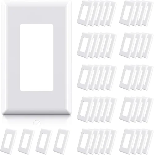 Vista 20 de ELEGRP Placas de pared decorativas sin tornillos de 1 banda, cubierta de placa frontal termoplástica irrompible para interruptor de salida