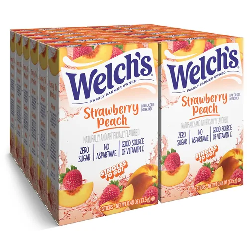 Vista 8 de Welch’s Singles To Go! Cranberry Variety Pack Drink Mix, Sugar Free Water Flavor Packets, No Aspartame, No Artificial Dyes, Low Calorie, 4 Flavors