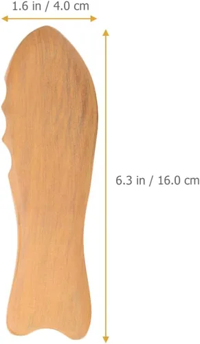 Vista 6 de Beavorty Tabletas de Gua Sha en forma de pez, tableros de guasha, herramientas de guasha de madera, tabla de gua sha, pierna de gua sha