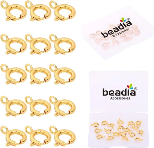 Vista 15 de Beadia - Cierres de langosta chapados en oro de 14 quilates, sin decoloración, 10 mm, 20 unidades para hacer joyas