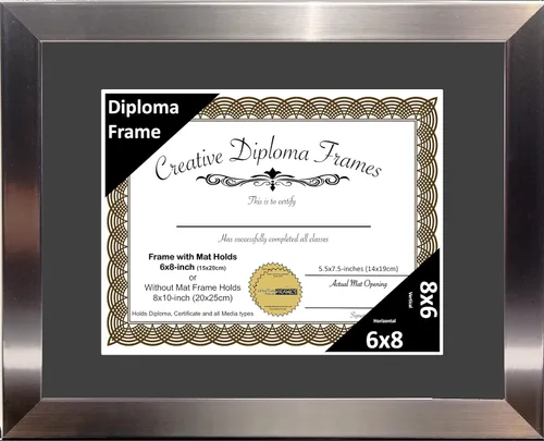 Vista 41 de Creative Picture Frames Carnegie - Marco de diploma de acero inoxidable con acabado de acero inoxidable de 12 x 16 pulgadas con vidrio negro