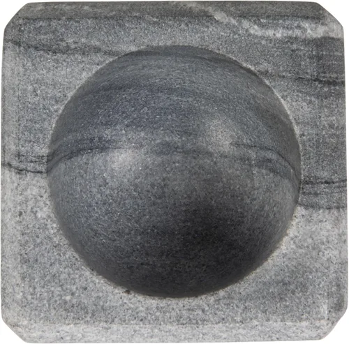 Vista 6 de Creative Co-Op Cuenco de sal de mármol gris con cuchara de acero inoxidable dorado