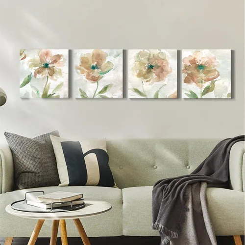 Vista 185 de Wexford Home Colección de primavera de jardín de campo francés, colección de primavera, juego de 4 paneles para decoración de pared de oficina