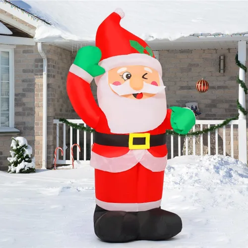 Vista 3 de COMIN Inflables de Navidad de 4.2 pies, Papá Noel, decoraciones al aire libre, con LED integrados para decoración de patio interior, césped, jardín