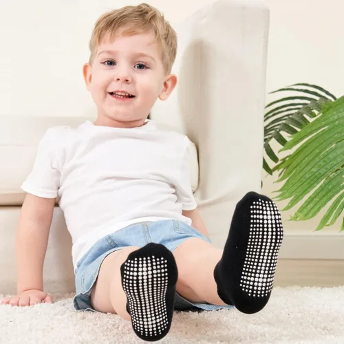 Vista 4 de Zaples - Calcetines altos hasta el tobillo para bebé con base antideslizante, unisex