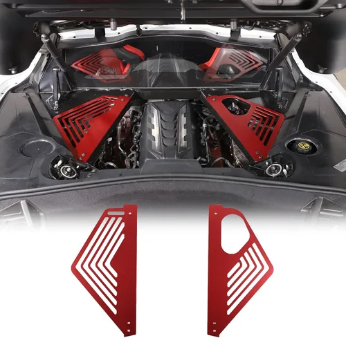 Cubierta de panel de bahía de motor compatible con Chevrolet Corvette C8 Stingray 2020-2024, compartimento de aluminio para motor izquierdo derecho