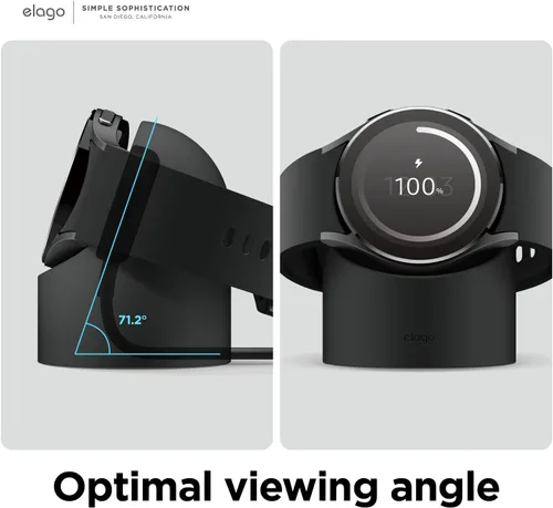 Vista 6 de elago GW2 - Cargador de reloj compatible con Samsung para Galaxy Watch 4/4 Classic / 3 / Active (1.57 ~ 1.81 pulgadas) - [negro]