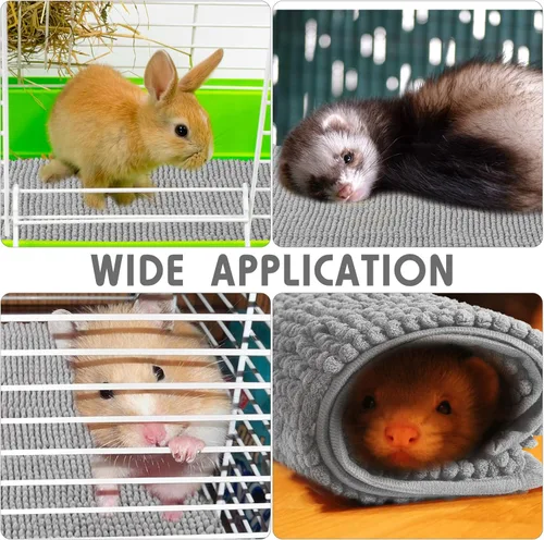 Vista 3 de Juego de 4 piezas de ropa de cama de cobaya, cobaya, almohadillas de forro polar lavables para orina reutilizables, tapete de entrenamiento