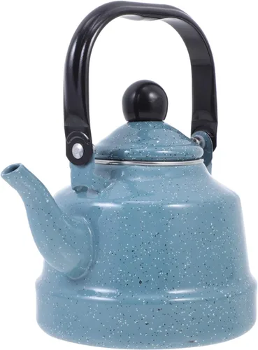 Angoily Tetera esmaltada, tetera esmaltada de porcelana grande, tetera de agua caliente, tetera para estufa, diseño clásico retro pequeño, 1.1