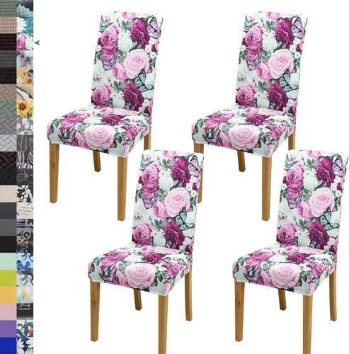 Vista 83 de BIETYONE - Fundas para sillas de comedor, juego de 2 fundas para sillas de comedor o cocina, lavables, protectoras, para sillas Parsons