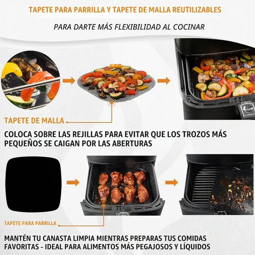 Vista 4 de Accesorios para freidora de aire compatibles con Cosori, Chefman, Philips, Dash, Emeril Lagasse, Bella, Comfee, Nuwave + más, estante para freidora