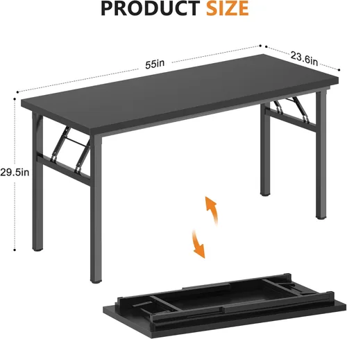 Vista 273 de DlandHome Escritorio plegable pequeño de 31.5 pulgadas, escritorio de computadora para oficina en casa, mesa plegable para espacios pequeños,
