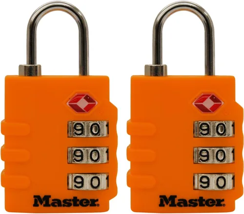 Master Lock 4684T Establece tu propia combinación de candado de equipaje aprobado por la TSA, 1-38 pulgadas de ancho, los colores pueden variar