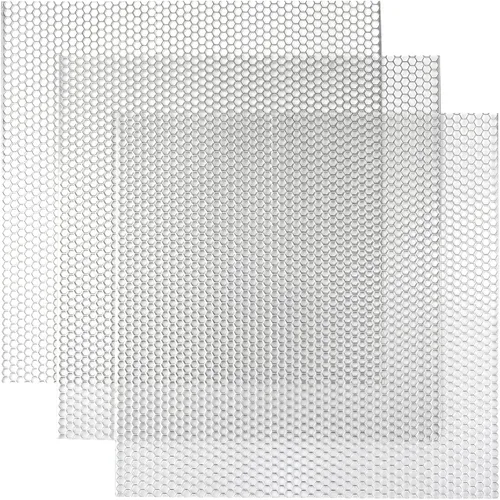 Vista 7 de Malla universal para parrilla de coche de 13 x 13 pulgadas, agujero Plateado