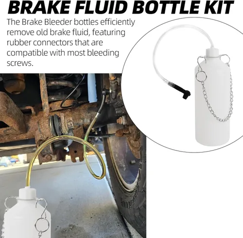 Vista 3 de Calvana Kit de bomba de vacío de purga de frenos de 0.8L, extractor de líquidos, kit de purga de cilindro maestro, botella de purga de frenos