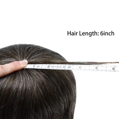 Vista 214 de Toupee - Sistemas de reemplazo de cabello para hombre, encaje frontal suizo, nudo blanqueado, pieza de cabello humano natural