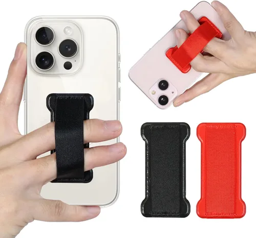 Vista 30 de Soporte de agarre para teléfono de mano, soporte universal para teléfono con correa para dedo, agarre para selfie compatible con la mayoría de 3