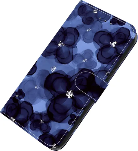 Vista 7 de Flip Leather Wallet Phone Cases for Motorola Moto E7 Power Case with Card Slot Leather Crystal Patterned Painted Leather Cover (SJ-31)