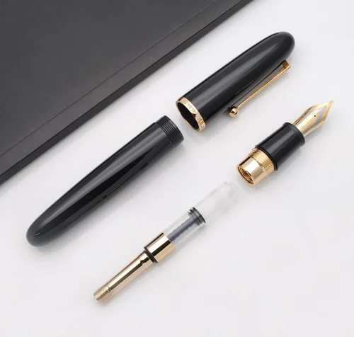 Vista 4 de Pluma estilográfica Jinhao 9019 serie Dadao con convertidor de tinta de alta capacidad (negro, punta media de 0.7mm)