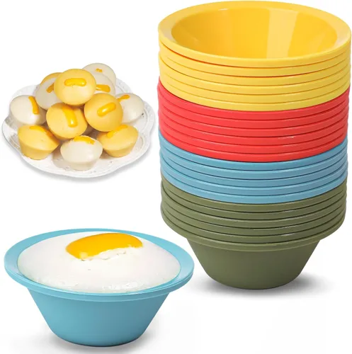 Vista 8 de Webake 24 piezas de silicona Puto Molder filipino de tamaño pequeño, 2.2 pulgadas de plástico de repuesto para hornear, molinillo Kutsinta