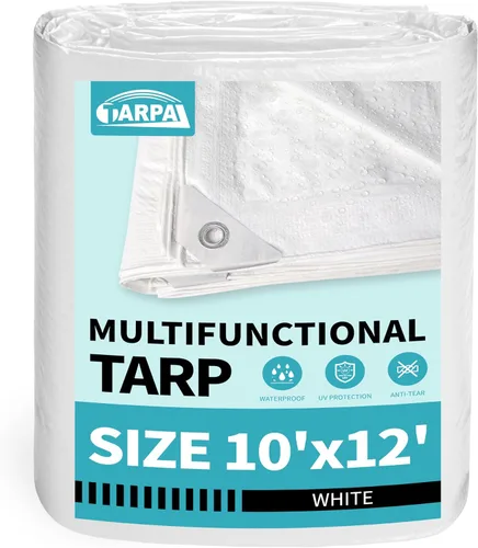 Vista 37 de TARPAL Lona azul de 6 x 6 pies, impermeable de 5 mil lonas pequeñas, cubierta protectora multiusos, cubierta de lona de polietileno para leña