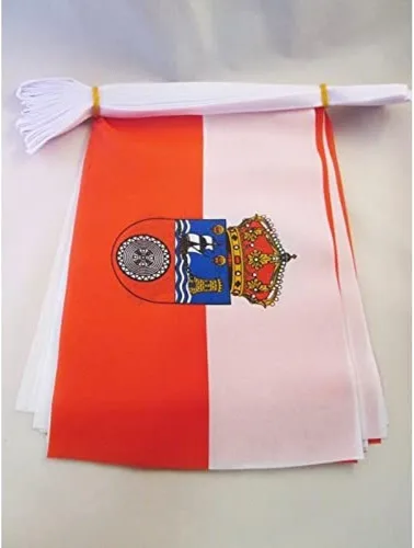 Vista 310 de Guatemala 19.7 ft BUNTING Flag 20 banderas 9'' x 6'' - Banderas de cuerda guatemalteca 5.9 x 8.3 in - AZ FLAG