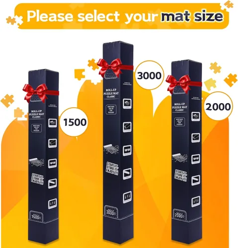 Vista 7 de Pohxev Alfombrilla enrollable para rompecabezas de 43 x 26 pulgadas, hasta 1500 piezas, rompecabezas mate con parte inferior de goma antideslizante