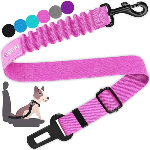 Vista 15 de COOYOO cinturón de seguridad retráctil y ajustable para perro, juego de 3 piezas, cinturón de nailon para vehículo, para que tu mascota esté segura