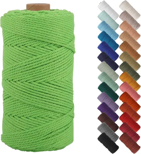 Vista 14 de NOANTA - Cuerda de macramé color verde aguacate, 2 mm x 220 yardas, cuerda de algodón colorido para colgar en la pared, ganchos de plantas