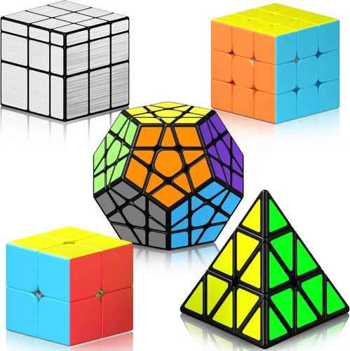 Vdealen Juego de cubos de velocidad, paquete de cubos de 2 x 2, 3 x 3, pirámide, espejo de dodecaedro, paquete de cubo mágico, colección de cubos de