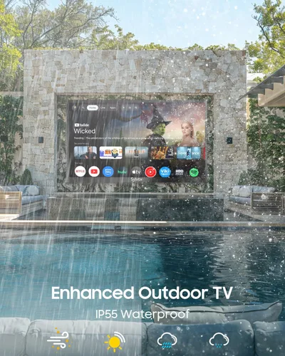 Vista 3 de SYLVOX TV al aire libre de 43", Google TV de 1000 liendres para sol parcial