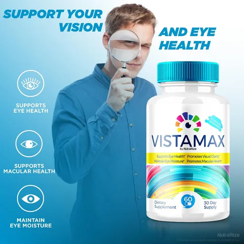 Vista 4 de NutraRize Cápsulas Vistamax, cuidado de los ojos totalmente natural y saludable, fórmula premium para los ojos, suplemento máximo para apoyar